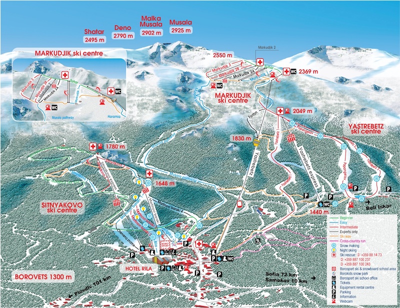 Borovets-where-to-ski-map