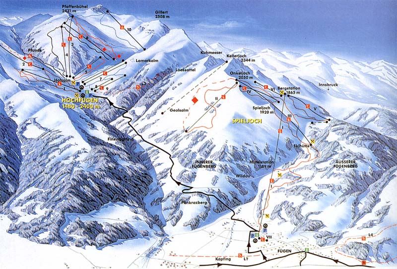 Fügen piste map