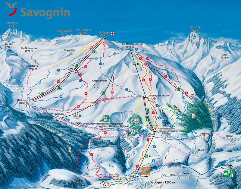 Savognin skimap